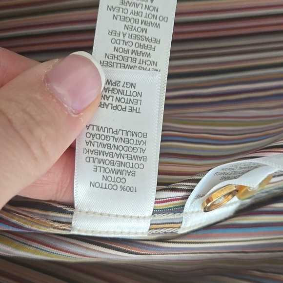 PAUL SMITH • Mens Button Down Dress Shirt Striped, Neck 16 - Picture 6 of 7